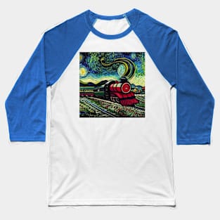 Starry Night Wizarding Express Train Baseball T-Shirt